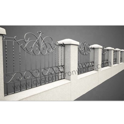 Traditional workmanship hand forged iron custom fence