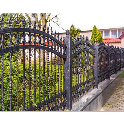 Classical heavy solid metal outside fence rustproof and weatherproof