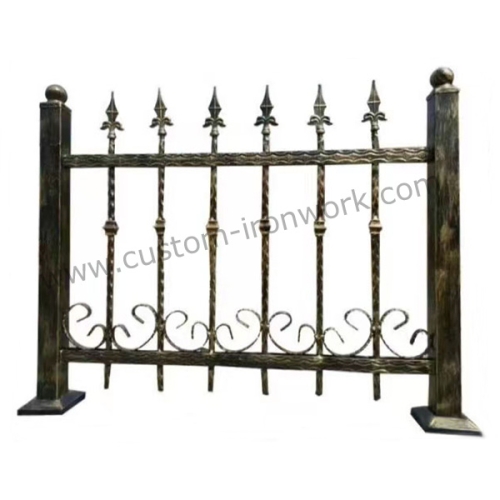 Classical hand welded wrought iron custom fence