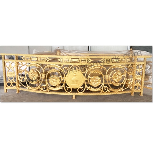 Diversified custom style hand forged iron decorated fence