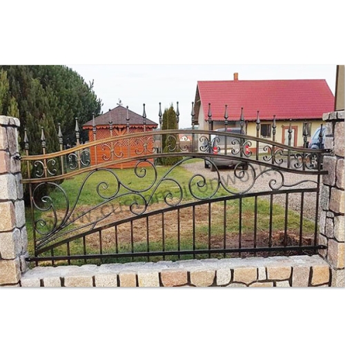 Hot dip galvanized rustproof wrought iron custom courtyard fence