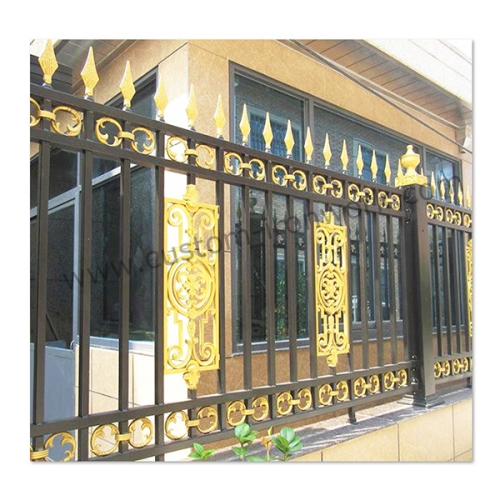 Antirust hand forged iron custom fence for villa courtyard