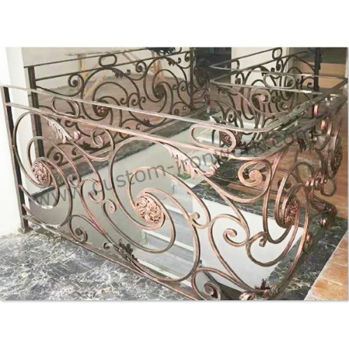 Antique style solid steel heavy interior custom balustrade