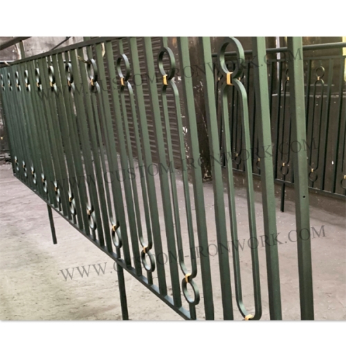Custom style totally hand forged iron antirust and decorative balustrade