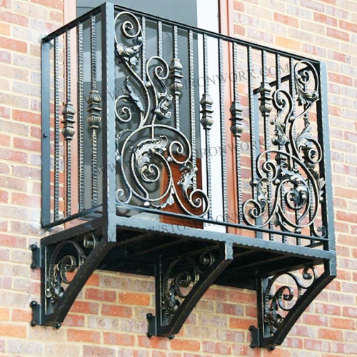 Stunning totally hand forged iron workmanship custom balustrade