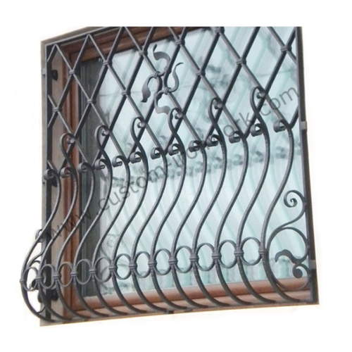 Classical hand forged iron craftmanship custom window grill