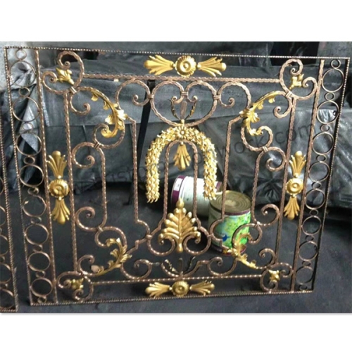 Luxurious golden design wrought iron window grill