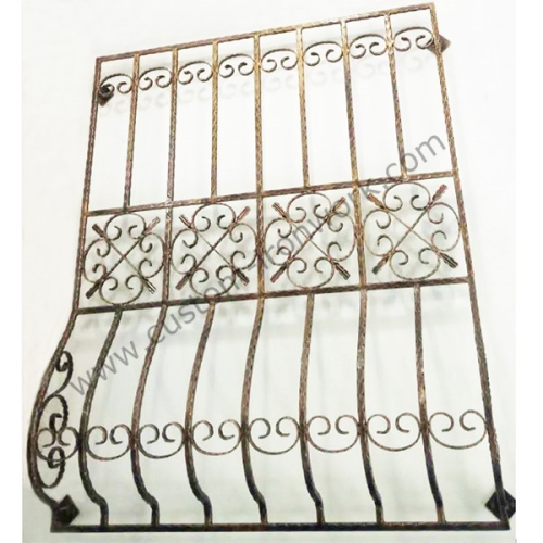 Vintage style galvanized treatment custom metal window grille