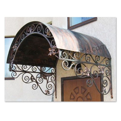 Fantastic wrought iron decorative canopy for top of the door