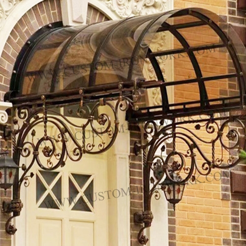 Traditional workmanship hand forged iron custom awning