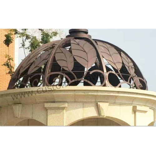 Traditional hand forged iron leaves decorative cupola