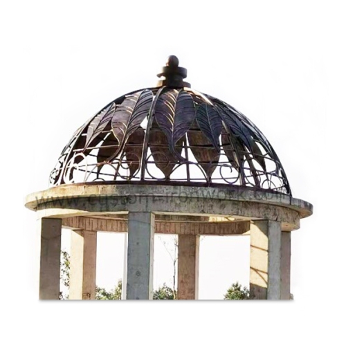 Traditional hand forged iron leaves decorative cupola