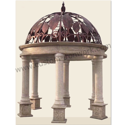 Traditional hand forged iron leaves decorative cupola