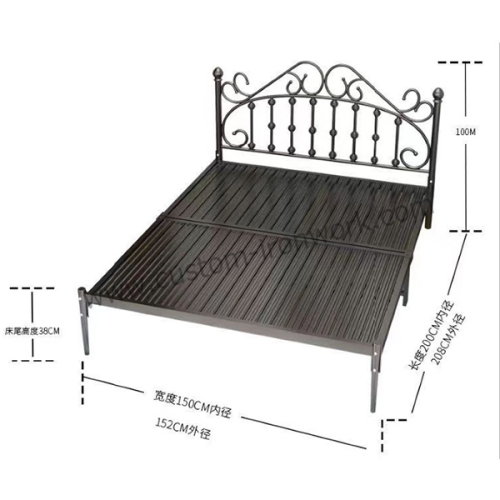 Traditional hand forged iron custom bed frame