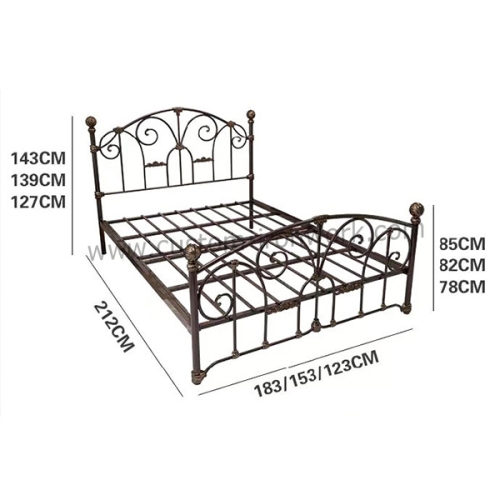 Classical handmade wrought iron custom bed frame