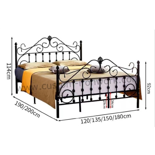 Antirust steel strong construction custom bed frame