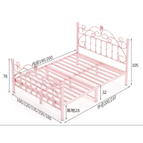 Antirust steel strong construction custom bed frame