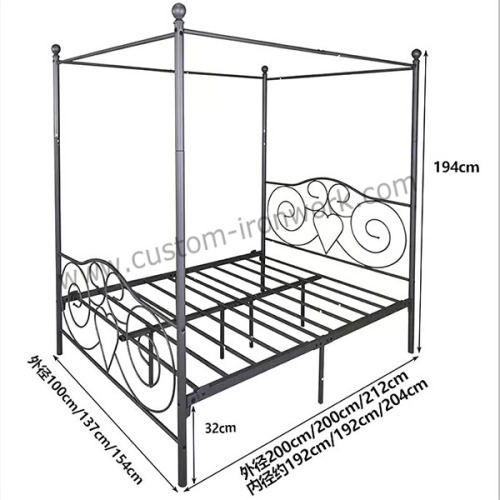 Galvanized antirust metal custom design bed frame