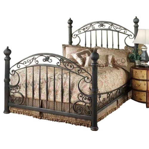 Elegant wrought iron custom design bed frame