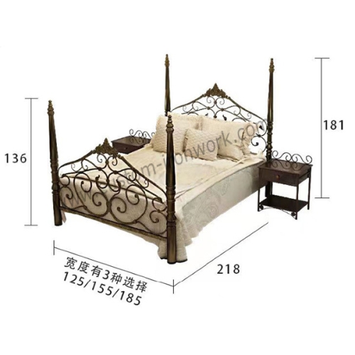 Stunning craftmanship hand forged iron custom bed frame