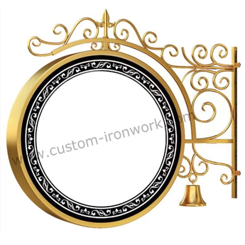 Elegant style wrought iron signage custom design