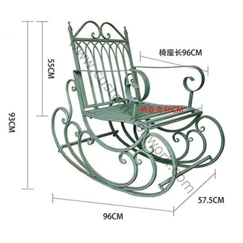 Classic hand forged iron custom rocking chair