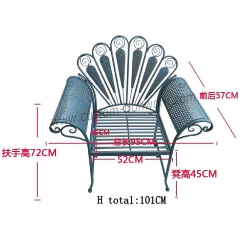 Vintage style galvanized custom wrought iron chair