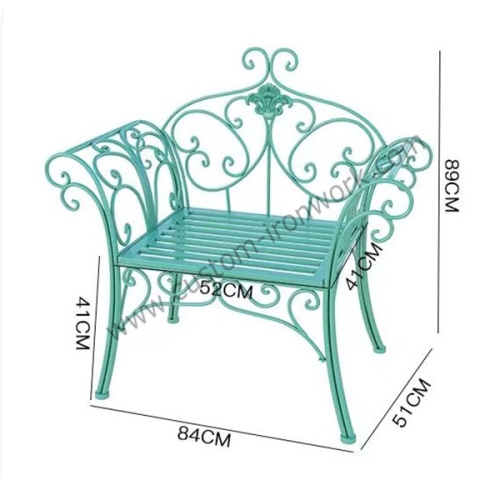 Retro style handmade custom wrought iron chair