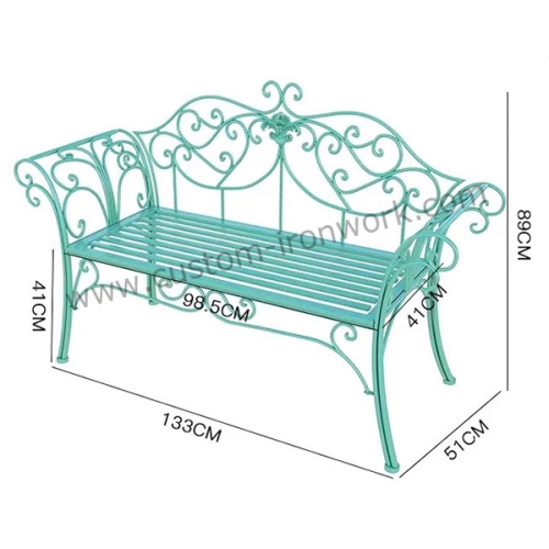 Retro style handmade custom wrought iron chair