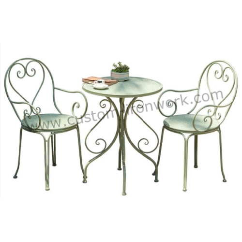 Excellent craftmanship hand forged iron custom chair and table set