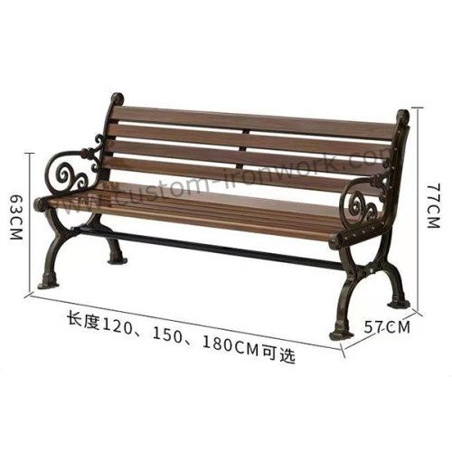 Classic style cast iron custom design park bench
