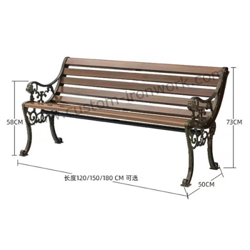 Classic style cast iron custom design park bench